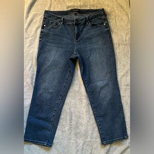 Liverpool Kennedy Crop Straight Jeans 14W Mid Rise Stretch 27” Mid Wash